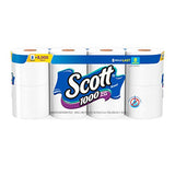 Scott 1000 Sheets Per Roll Toilet Paper, 32 Rolls (4 Packs of 8), Bath Tissue