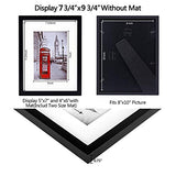 eletecpro Picture Frames 8x10 Black Tempered Glass with Mat Set of 4, Display Pictures