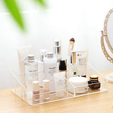 Sooyee Clear Acrylic Makeup Organizer Tray, 9 Spaces Cosmetic Display Case Storage Box for Lipstick,Makeup Brushes and Skin Care Products.