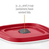 Easy Find Vented Lids Food Storage Containers, Set of 21 (42 Pieces Total), Racer Red