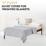 YnM Bamboo Duvet Cover for Weighted Blankets (Light Grey, 36''x48'')