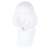 MCOSER 35cm Japan and South Korea Wig Air Bang Paragraph With Daily Harajuku White Color Lolita Wig