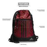 adidas Unisex Alliance II Sackpack, Active Maroon/Black Jersey/Black, ONE SIZE