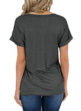 MIHOLL Women's Summer Casual Sexy Short Sleeve V Neck Pocket Tee