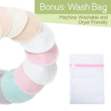 Organic Bamboo Nursing Breast Pads - 14 Washable Pads + Wash Bag - Breastfeeding