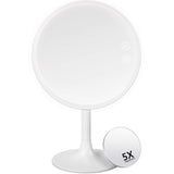 Rottogoon Makeup Mirror with Lights, Rechargeable Cordless Lighted Makeup Mirror LED Vanity Mirror with 1X/5X Magnification, 3 Color Lighting Modes Detachable Light Up Mirror Touch Screen Dimming