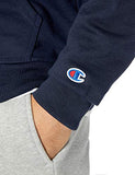 Champion Men's Graphic Powerblend Fleece Hoodie, Navy Script, Small