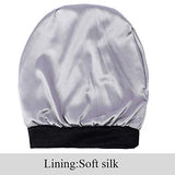 Satin Silk Hair Bonnet Cap Women Men Black Adjustable Lined Sleep Slap Beanie Night