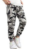BINPAW Boys Cotton Camo Printed Drawstring Jogger Sweatpants with Pockets, Camo