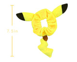 2 Pcs Pikachu Ear & Tail Ponytail Holder Plush Pikachu Hair Ring Cute Bracelet Costumes Hair Accessories