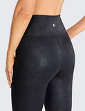 CRZ YOGA Women's High Waisted Faux Leather Leggings Stretchy Pants Lightweight
