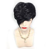 FCHW Black Short Hair Wigs For Black Women Synthetic Short women's Wigs With Bang Wig African American Women Wigs (FCHW-NZ-14489)