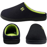 RockDove Men's Original Two-Tone Memory Foam Slipper, Size 5-6 US Men, Black/Lime