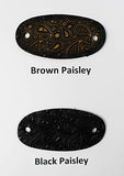 2 Large Leather Hair Barrettes w Sticks, Oval Shape Ponytail Holders, Choice of Design