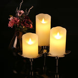 Antizer Flameless Candles 4" 5" 6" Set of 3 Ivory Dripless Real Wax Pillars