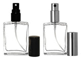 Riverrun Set of 4 Perfume Atomizers Glass Bottle Black and Silver Fine Mist Sprayers 1/2 oz. 15ml (2 of each color)