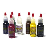 RADIANT COLORS 7 Color Tattoo Ink Set 1/2oz Bottles Kit Pigment Made in USA