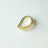 Gold Nose Ring, Unique Gold Plated Indian Hoop Piercing, Tribal Style, 20g.