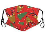 Kids Chirstmas Print Reusable Face Bandanas Cute Holiday Breathable Cloth Face