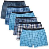 Hanes Men's Tagless Boxer with Exposed Waistband, 6 Pack Tartan Plaid, Small
