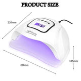 UV Gel Nail Lamp,150W UV Nail Dryer LED Light for Gel Polish-4 Timers Professional Nail Art Accessories,Curing Gel Toe Nails,White,1PK