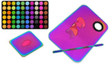 Makeup Mixing Palette With Spatula Portable For Mixing And Blending Eyeshadow Foundation Liquid Creams Easy Cleaning Stainless Steel Cosmetic Make up Palette And Mini Ring Eye Shadow Also for Nail Art
