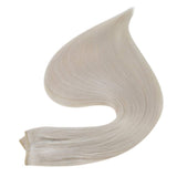 Fshine Blonde Hair Extensions Human Hair Halo Wire with Clips 80Gram Clip in Remy Natural Human Hair Crown Layered 16 Inch Invisible Hair Piece Lightest Blonde