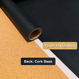 ABRAIGO 24"x 14" Large Natural Cork & PU Leather Desk Pad, Double-Sided Desk Mat