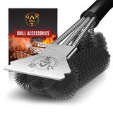 GRILLME Grill Brush with Nylon Bag and Attached Scraper, 18 Inches Sturdy Handle