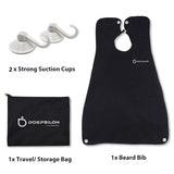 DOEPSILON Beard Bib New Version Beard Catcher Apron for Shaving and Trimming Adjustable Neck Straps Hair Clippings Catcher Grooming Beard Apron for Men Beard & Mustache Care-Black