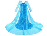 Luxury Princess Dress Costumes with Shining Long Cape Girls Birthday Party 2T 3T