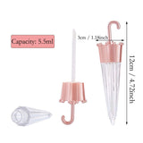 RONRONS 16 Pieces 5.5ml Creative Umbrella Shaped Empty Lip Gloss Tube Small Lip Glaze Containers Refillable Cosmetic Bottle DIY Vials with Rose Gold Lid and Stopper for Pretty Girls