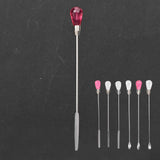 6 pieces Permanent Tattoo Ink Mixer Stainless Steel Spoon Makeup Eyebrow Tattoo Microblading Tool Crystal Ink Spoon Pigment Mixing Stirring Rods Sticks BodyArt Accessories (6pcs)