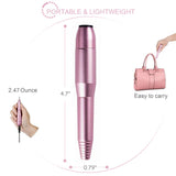 Electric Nail Drill Kit for Acrylic Nails, Nail Drill Machine Electric Professional Efile Kit with 12 Pcs Nail Drill Bits, Portable Nail Sanding Bands Manicure Pedicure Polishing Shape Tools