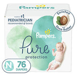 Diapers Newborn/Size 0 (<10 lb), 76 Count - Pampers Pure Protection Disposable