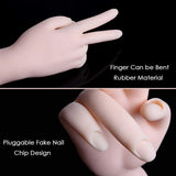 Practice Hand for Acrylic Nails - 2Pack Nail Art Training Hand Flexible Movable Fake Hand for Nails Practice Manicure Practice Tool Nail Hand Mannequin Flexible Bendable Mannequin Hand