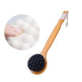 HYCOPROT Soft Fluffy Bath Back Brush, Extra Soft Comfy Bristles Anti-slip Long Handle Natural Body Massager for Shower, Wet/Dry Brushing, Exfoliating, Back/Leg/Foot Scrubbing (Grey)