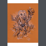 Gentleman Owl by Scotty Munster 12x18 Print