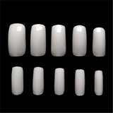 500pcs White False Nail Tips Full Cover Style Short Acrylic Artificial Tip Extension 10 Sizes for Nail Art Salons and Home DIY