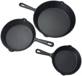 Utopia Kitchen Pre-Seasoned Cast Iron Skillet Set 3-Piece - 6 Inch, 8 Inch and 10 Inch