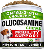 Glucosamine Treats for Dogs - Joint Supplement w/ Omega-3 Fish Oil - Chondroitin