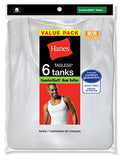 Hanes Men's 6-Pack ComfortSoft Tanks, White, Small
