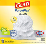 Glad OdorShield Tall Kitchen Antimicrobial Drawstring Trash Bags - Scented - 13 Gallon