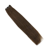 RUNATURE Weft in Hair Extensions Human Hair Chocolate Brown Human Hair Bundles 14inches Hair Weft Extensions Real Human Hair100g