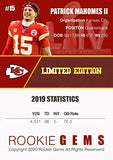 2020 PATRICK MAHOMES MVP Football Card - Limited Edition Custom Made Kansas