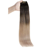 Full Shine Clip in Extensions Remy Hair 18 Inch Human Hair Clip in Color 1B Fading to Color 18 Blonde Balayage Remy Hair Clip Extensions 10 Pcs 120 Gram Dip Dyed Extensions
