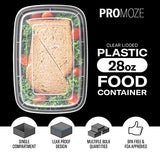 50-Pack Meal Prep Plastic Microwavable Food Containers For Meal Prepping With Lids