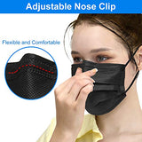 Disposable Face Masks,Face Masks of 50 Pack Disposable Mask-Black