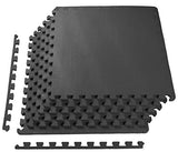 Balance From Puzzle Exercise Mat with EVA Foam Interlocking Tiles, Black, 1/2" Thick