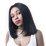13x6 Lace Front Straight Short Bob Wigs 150% Density Brazilian Remy Hair Wigs for Black Women Free Style (14 Inches)